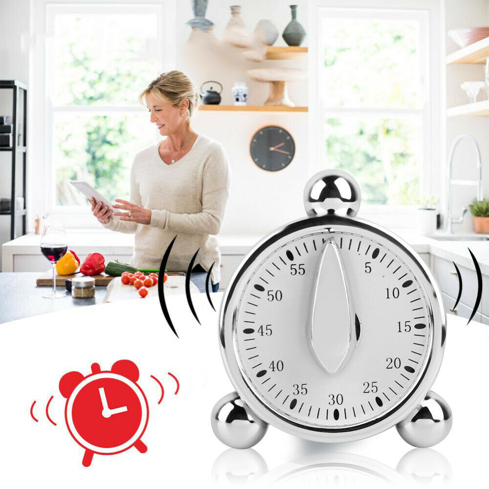 Portable 60 minutes Kitchen Mechanical Timer Cooking Reminders Alarm Clock NEW