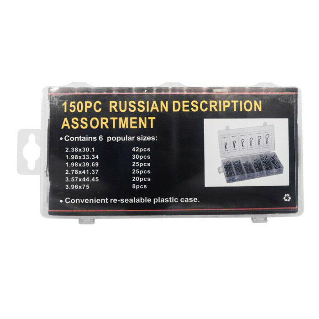 150pcs/box R Type Wave Cotter Pin Spring Pin M2-M8 Retaining Pins w/ Box