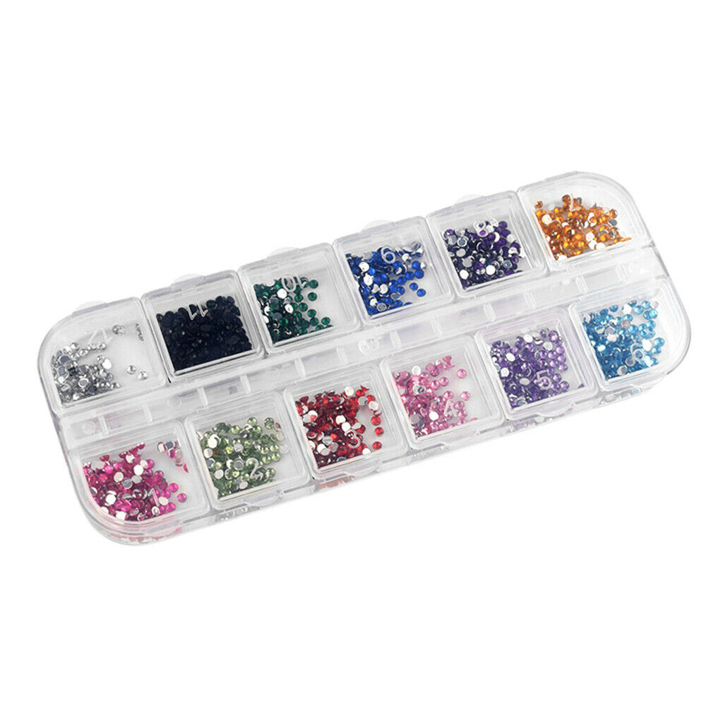 Plastic 12 Blocks Combination Diamonds Ornaments Nail Art Rhinestones Crafts