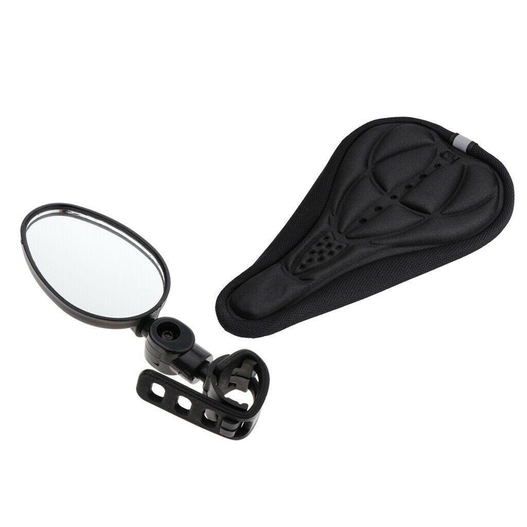 Parts  Handlebar Safe Rear View Rearview Mirror + Seat Cover