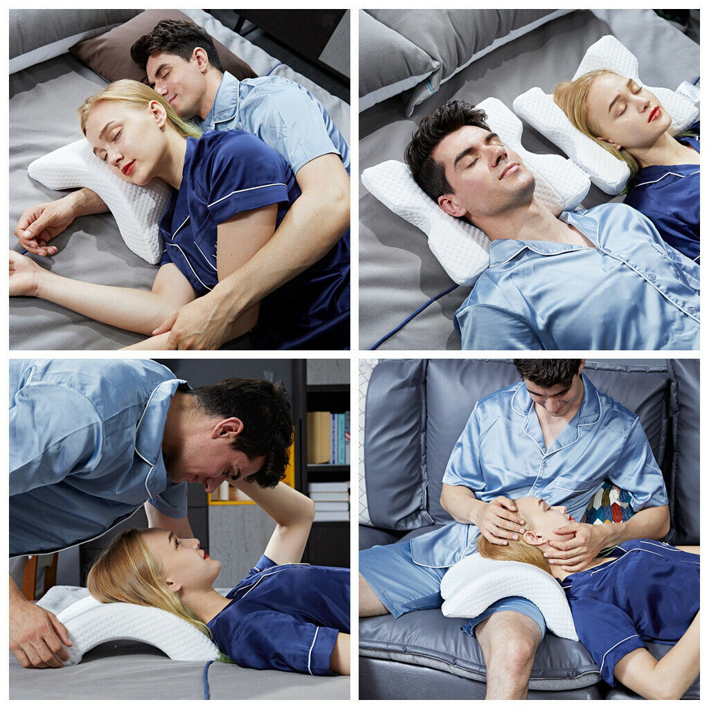 Hand Pillow Couples Pillow Breathable for Naps Work Sofa 35x30x13cm Red