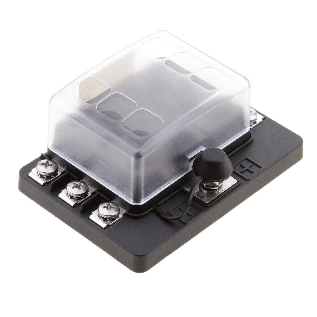 6-Way 32V Car Boat Blade Fuse Box Holder Panel for Mini Micro Fuses