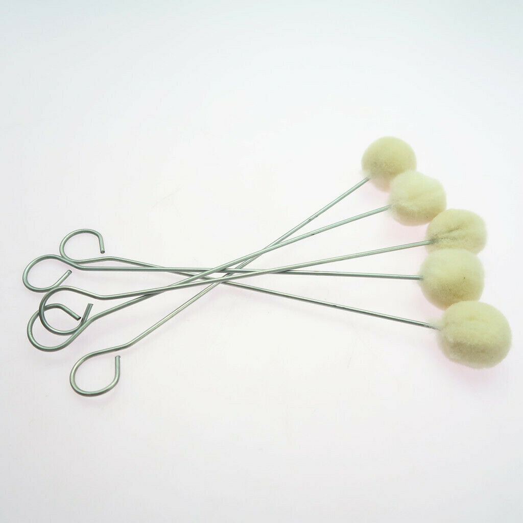 100 Pieces Wool Daubers Assisted Dyeing Ball Brush Leather Tool 15cm with Metal