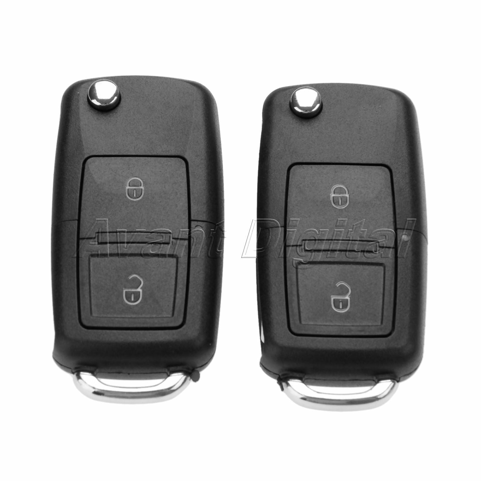 2Pcs Remote Key Fob 2 Button ID48 Chip 1J0959753CT Fit For 1999-2005  Golf MK4