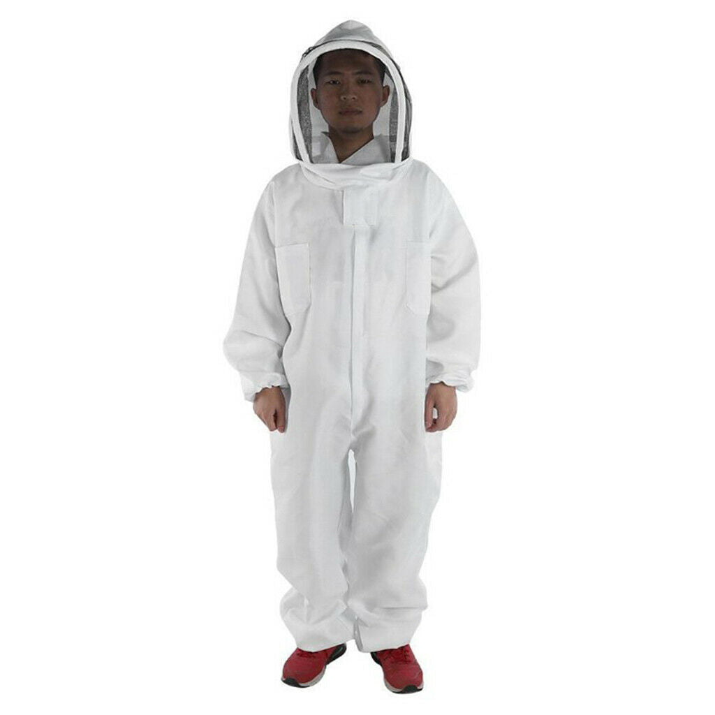 Size_XL Beekeeper Protection Suit Bee Keeping Full Body Hooded Jacket Coat