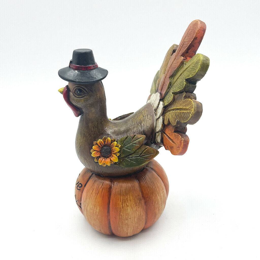 Thanksgiving Pumpkin Turkey Statue Collectible Autumn Fall Porch Home Decor