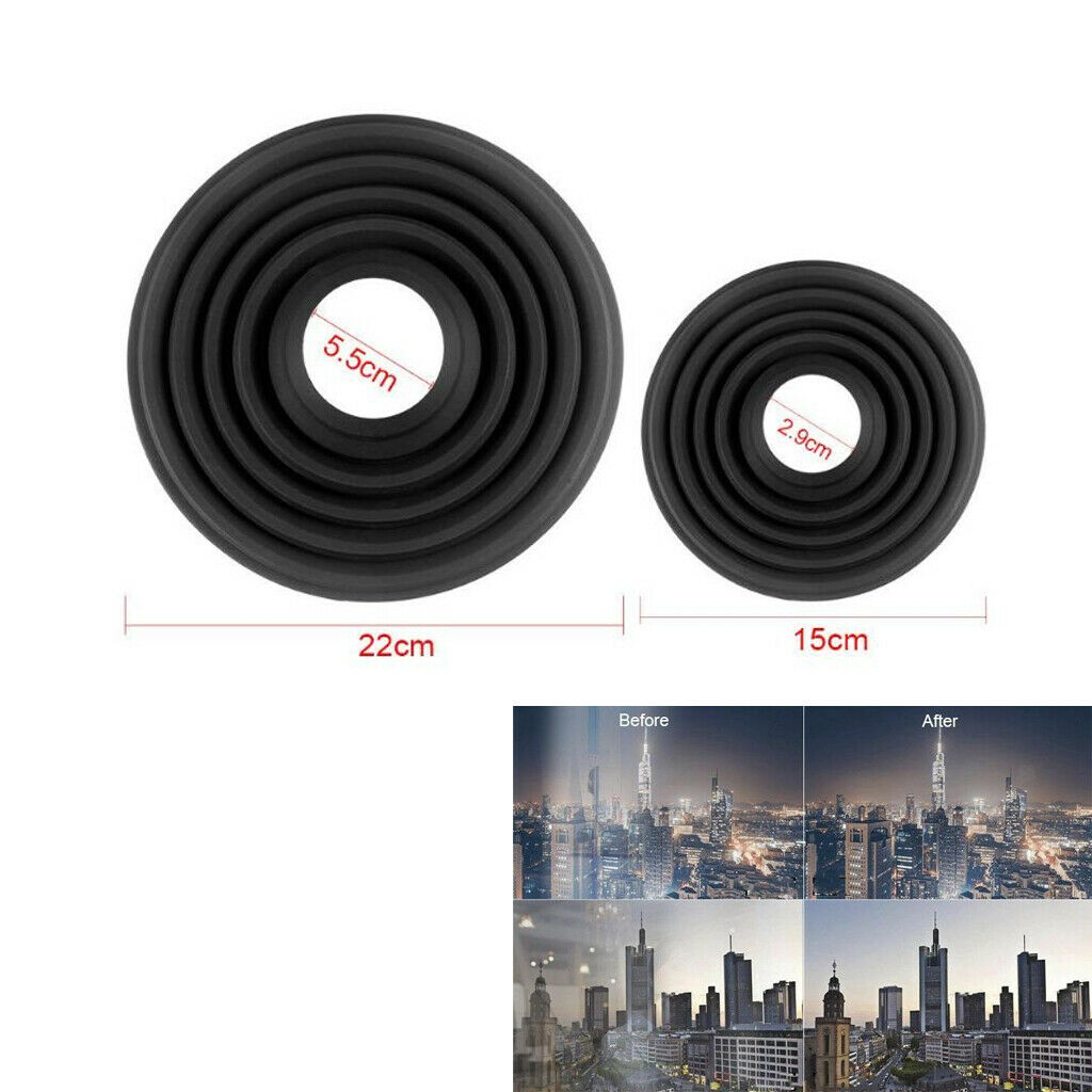 Set of 2 S & L Anti-Reflective Silicone Lens Hood Cover for Camera Lens