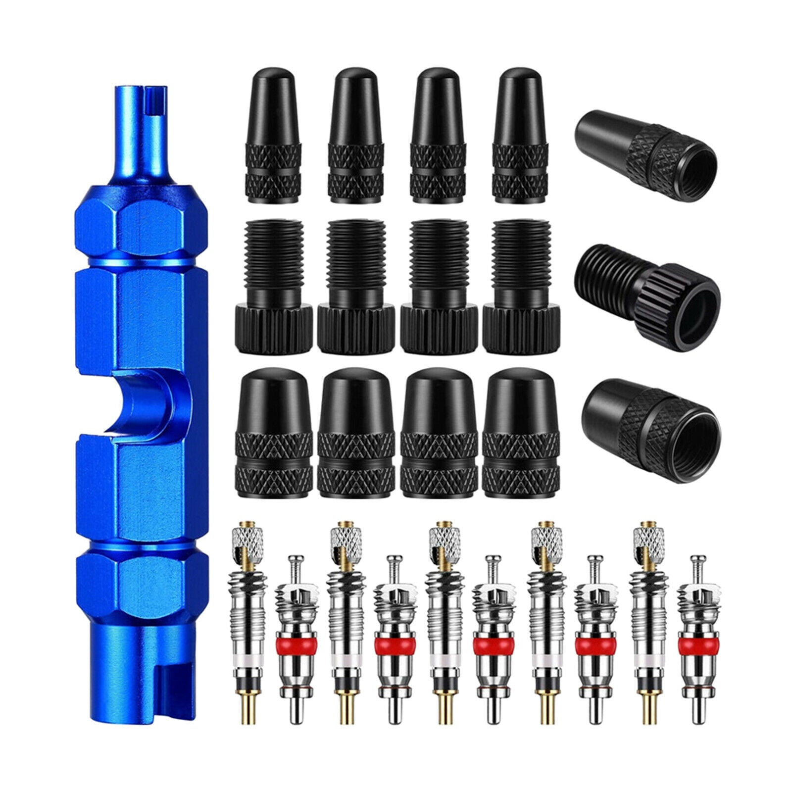26pcs Premium Bike Valve Core Remover Removal Tool Kit Presta and Schrader