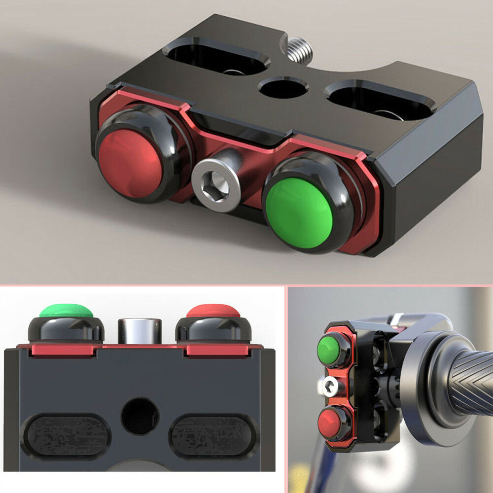 22mm CNC Aluminum Motorcycle ATV Reset Self-locking Button Handle Double Switch