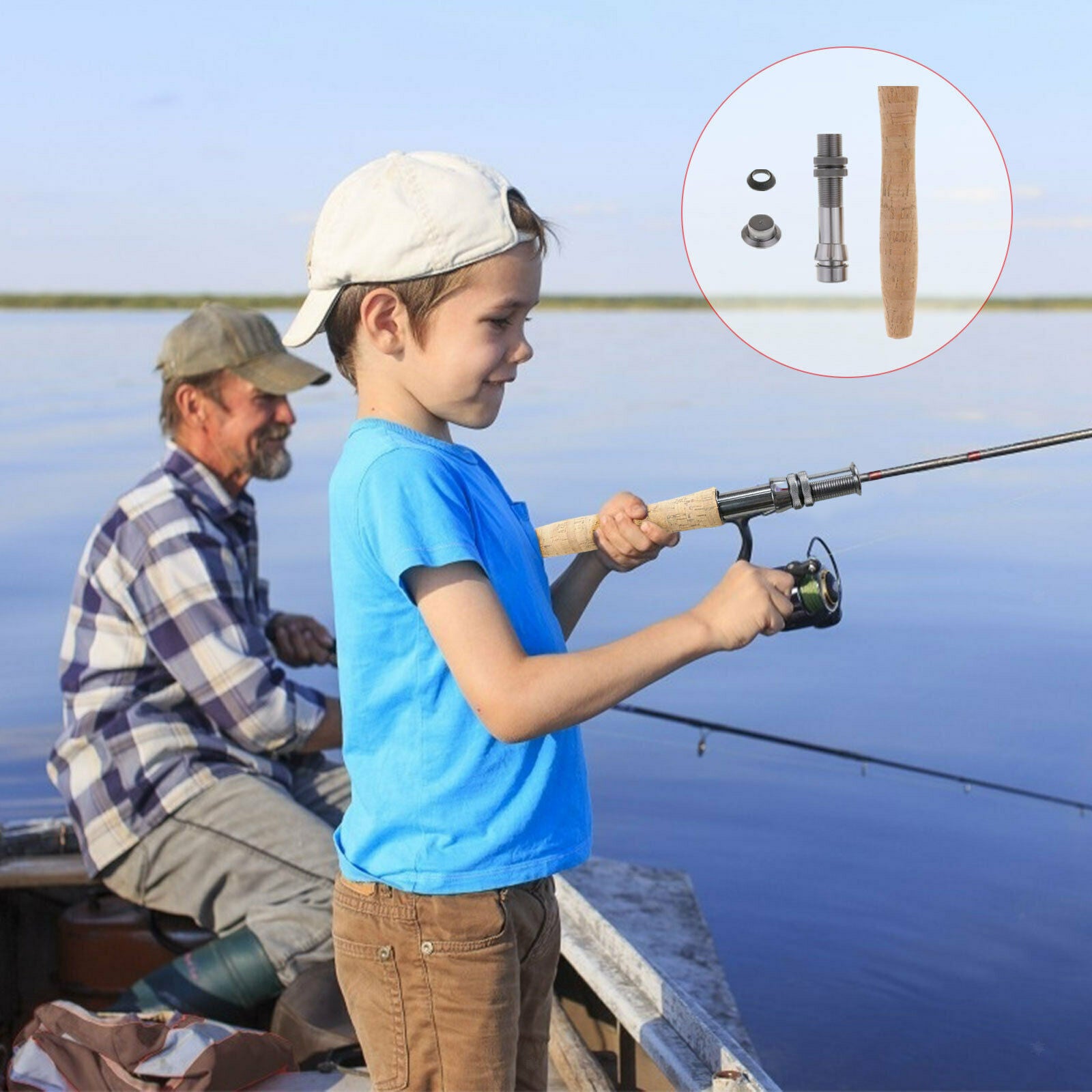 Composite Cork Fly Fishing Rod Handle Grip with Reel Seat for Fly Rod Building