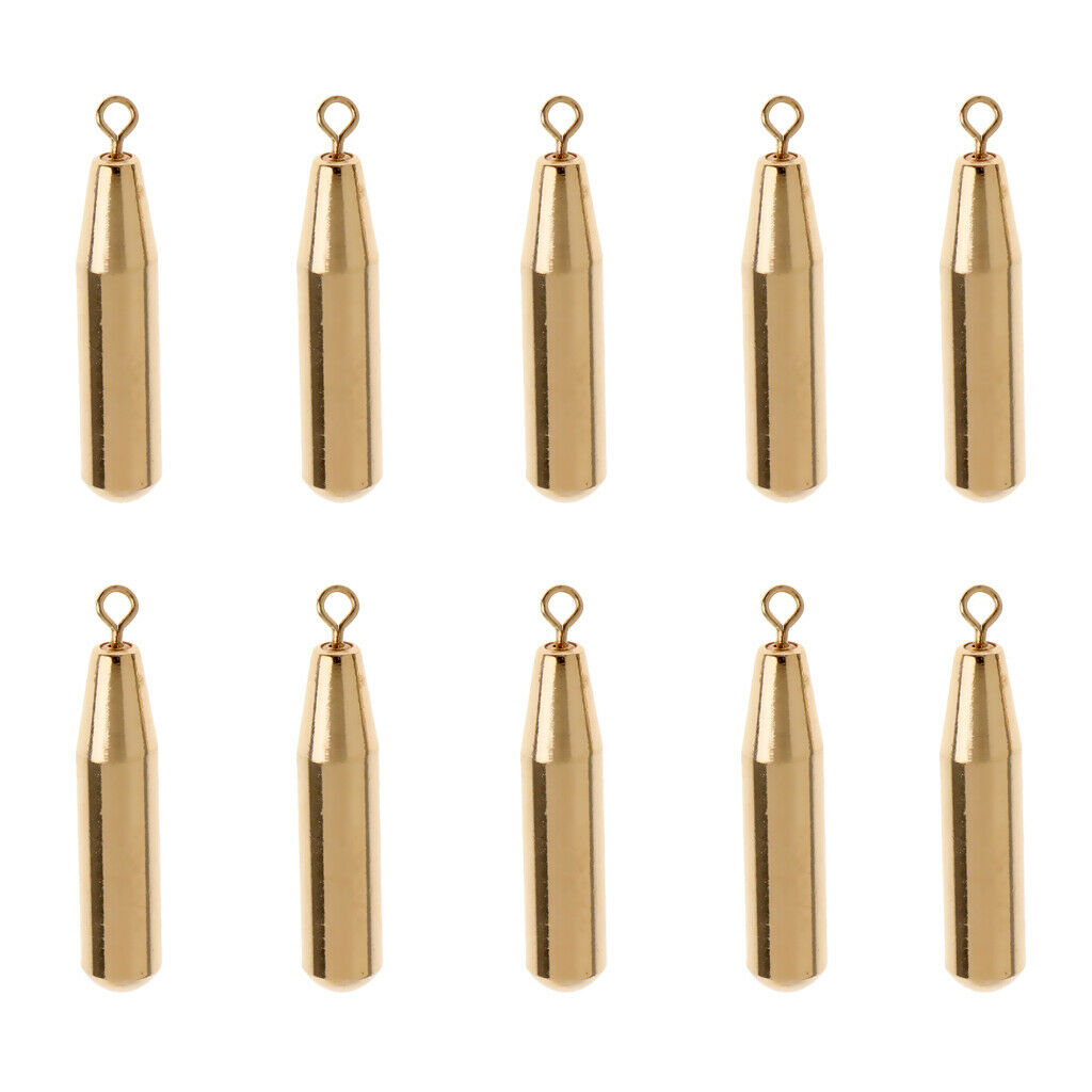 30x Wholesale Golden Brass Sinker Weights Finesse Perch Pike 1.8g 5g 10g
