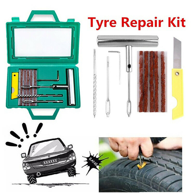 Tire Repair Kit Heavy Duty Puncture Fix Tool Plug Fit Car Truck Motorcycle  Tt