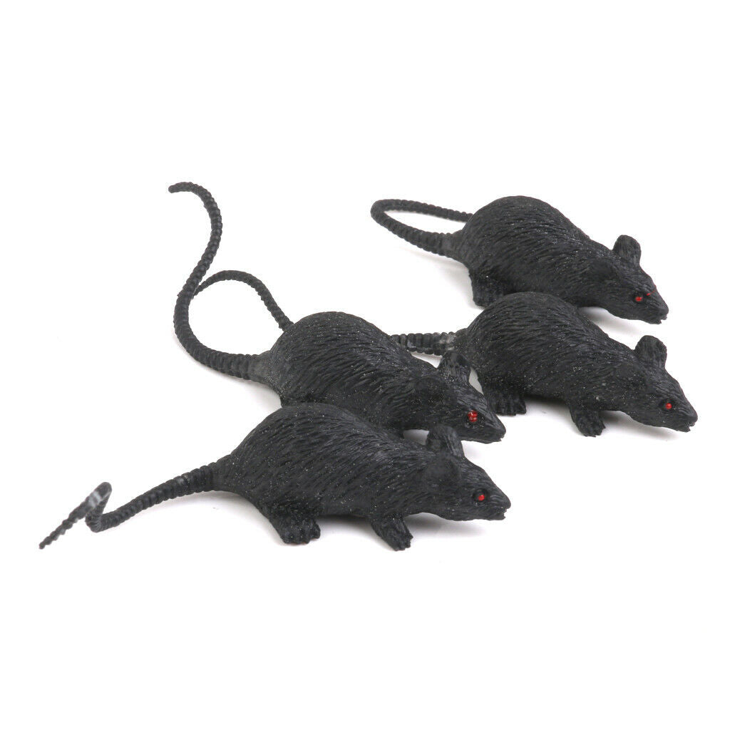 12 Plastic Rats Animal Halloween Fancy Dress Props Mouse Toys Party Loot Bag