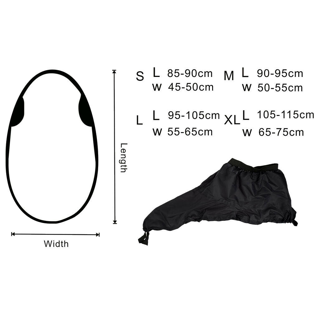 Kayak Splash Spray Skirt Deck Cockpit Spraydeck Waterproof Cover - XL Black
