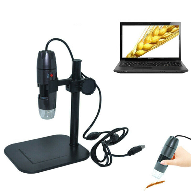 8LED 1000X 10MP USB Digital Microscope Endoscope Magnifier Camera  Lift Stand Qx