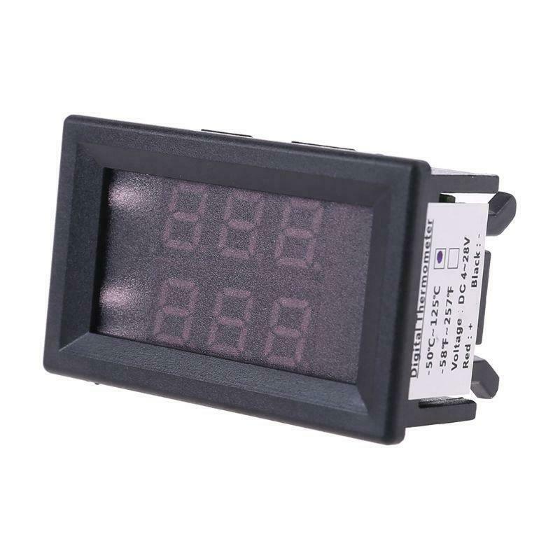 Dual Display Digital Thermometer Red+Blue Temperature Sensor Tester NTC Metal