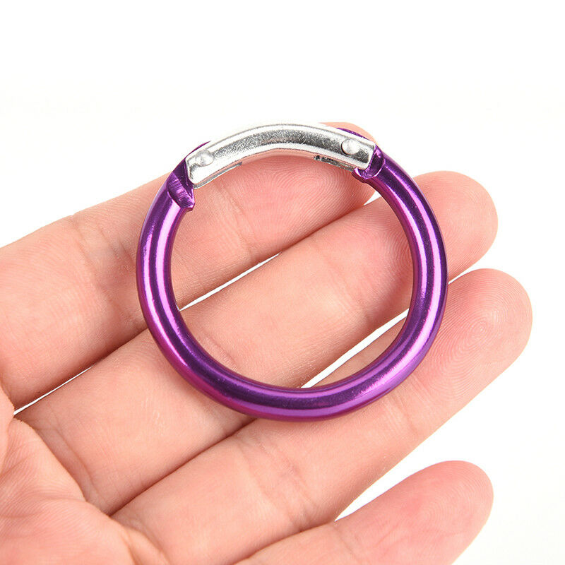 6Pcs Aluminum Alloy Clip Hanging Buckle Circle Round Carabiner Hook Keycha.l8
