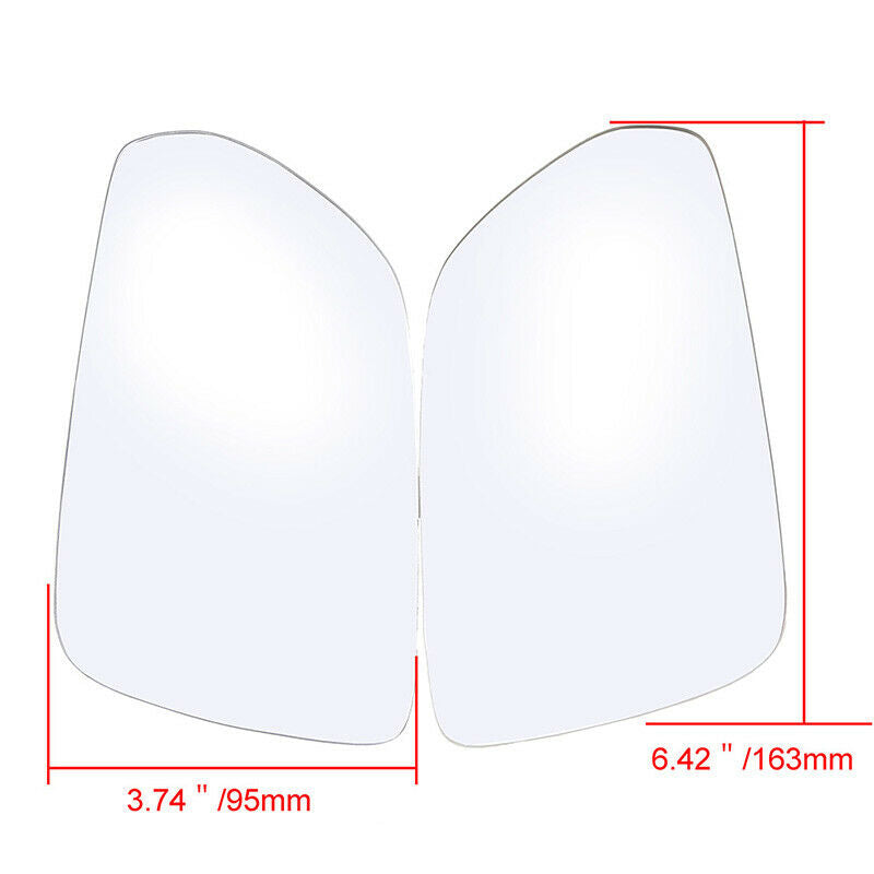 Pair Rearview Mirror Glass Heated Base Fits VW Polo/Vento-IND(Typ 9N3) 2005-2010