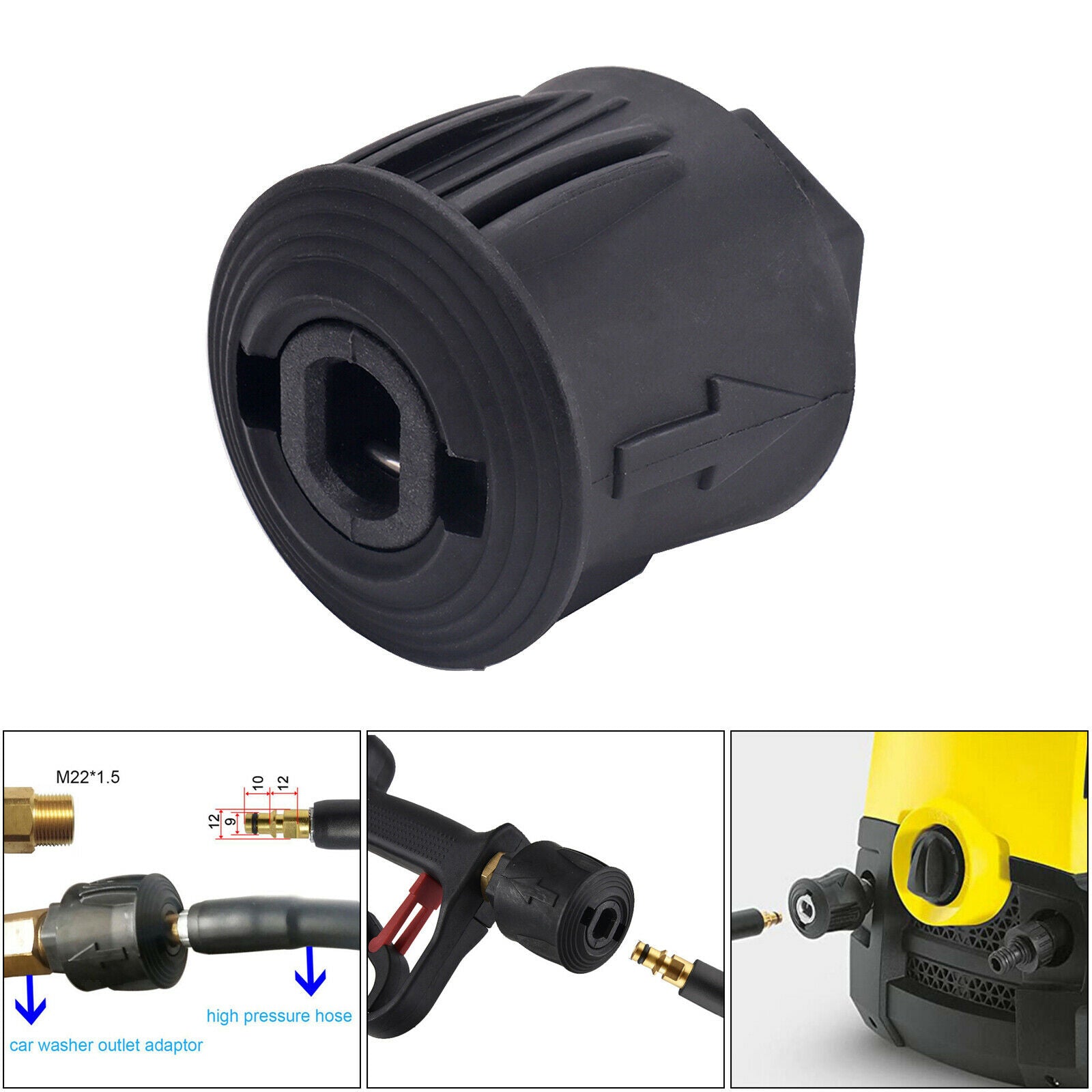 Plastic High Pressure Washer Hose Adapter for Karcher K Series Parts Acce Kits
