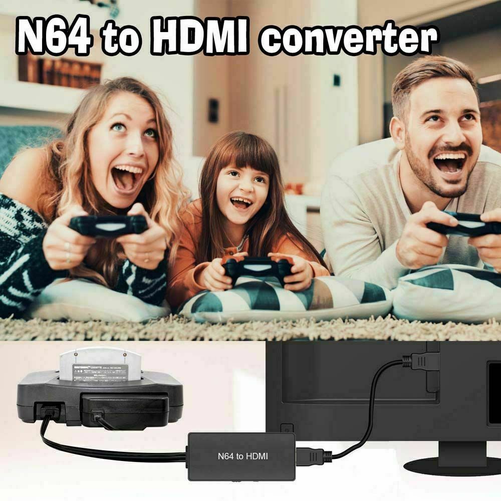 N64 to HDMI Compatible Converter USB Adapter Cable Video HD 1080P For TV Audio