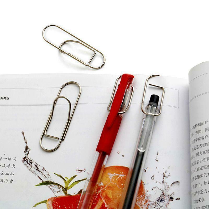 25Pcs Stainless Steel Pen Holder Clip for Notebook Journals Paper Office Supply