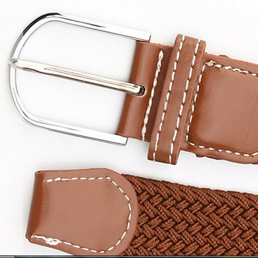 2Pcs Men Knitted Canvas Belt Web Belt Work Pin Buckle Jeans Waistbelt Strap