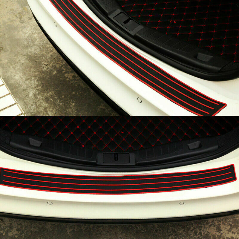Car SUV Rear Bumper Sill / Protector Plate Rubber Cover Guard Pad Moulding Red