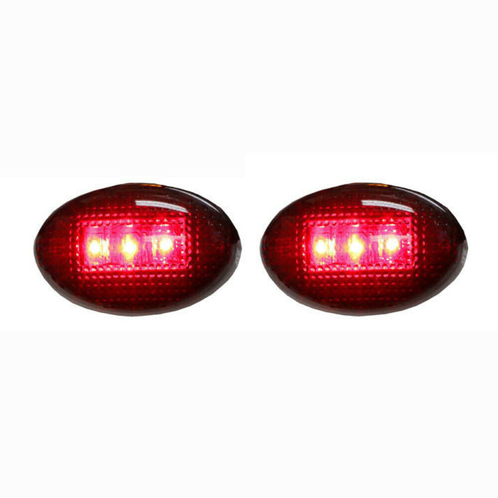 2pcs Red LED Side Marker Lights Smoked Lens for Ford F350/450 Series