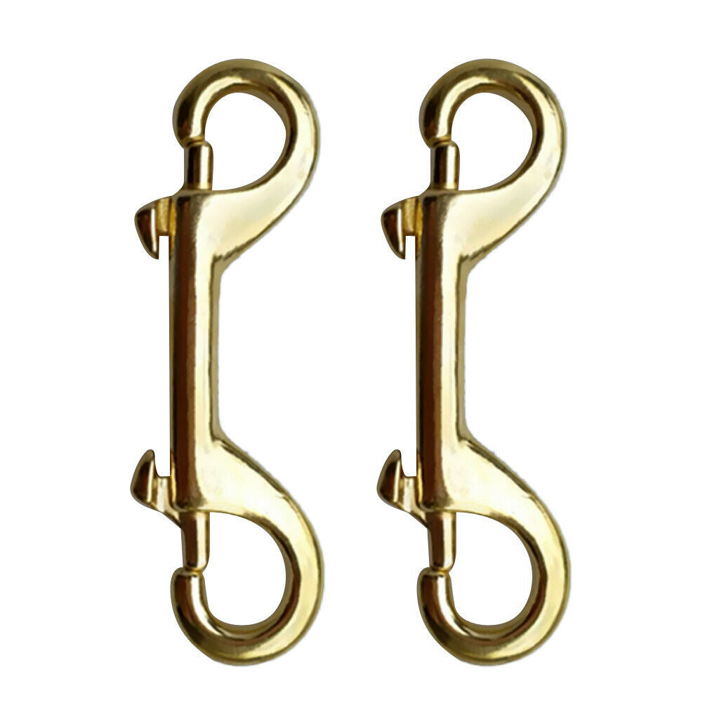 2 Diving Divers Brass Double Sided  Snap Spring Clip