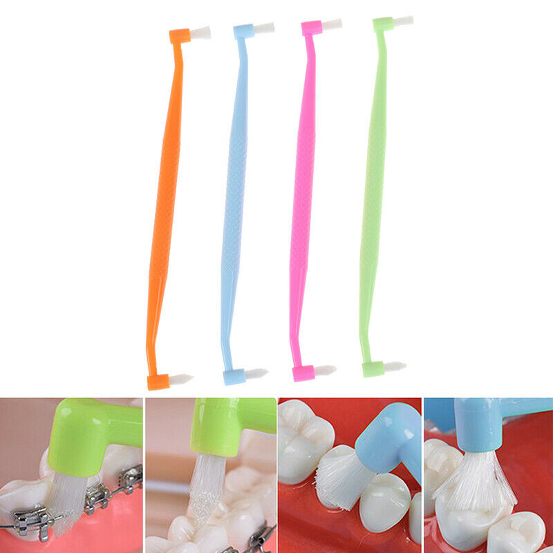 1pc Double Head Cleaning Interdental Brush Orthodontic Braces ToothbrushFCA