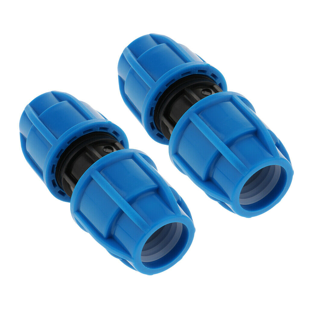 2Pcs PE Straight Union Garden Hose PE Connector Heavy Duty Water Hose Fittings