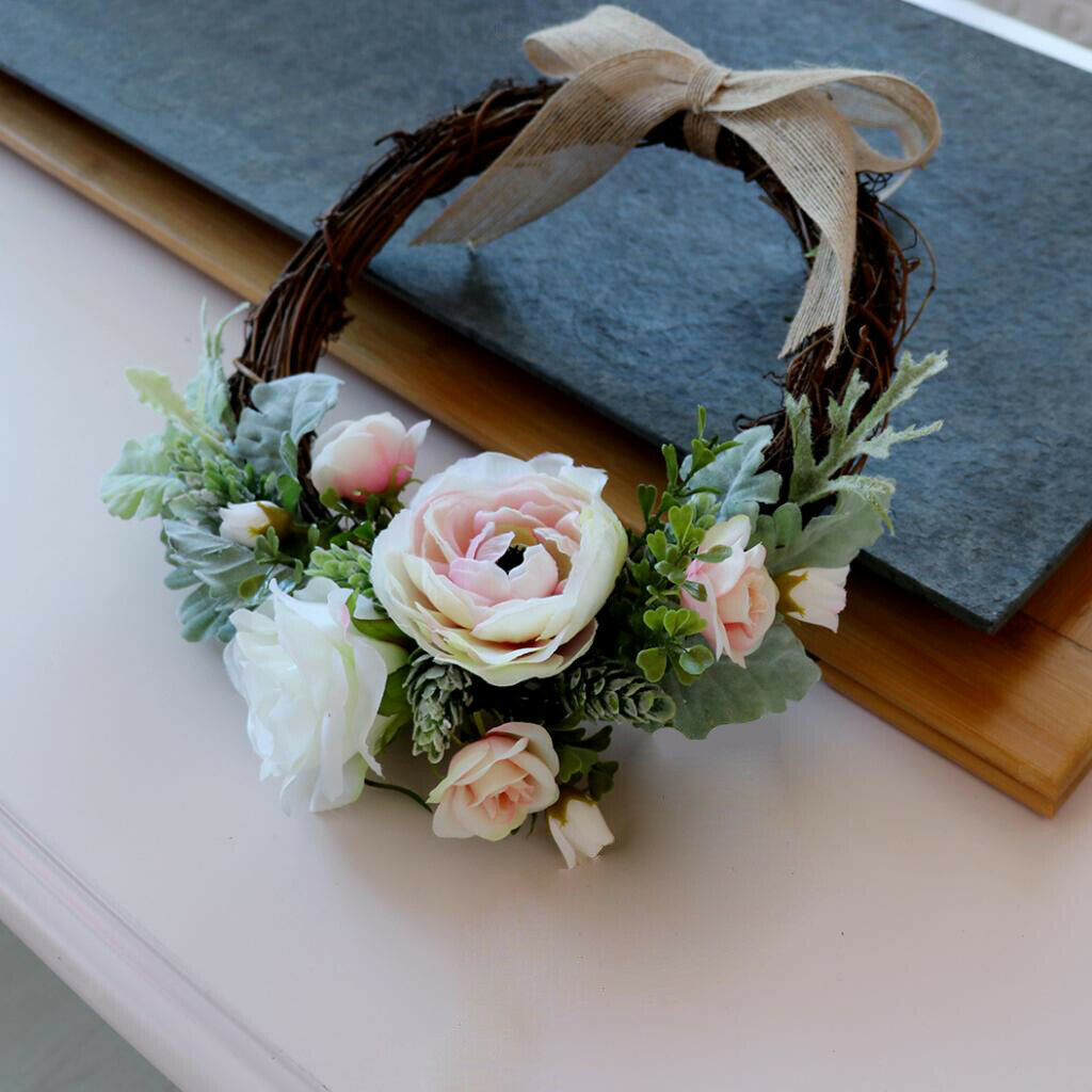 Romantic Wedding Floral Wreath Deco Wreath Door Wreath With Rattan And Roses