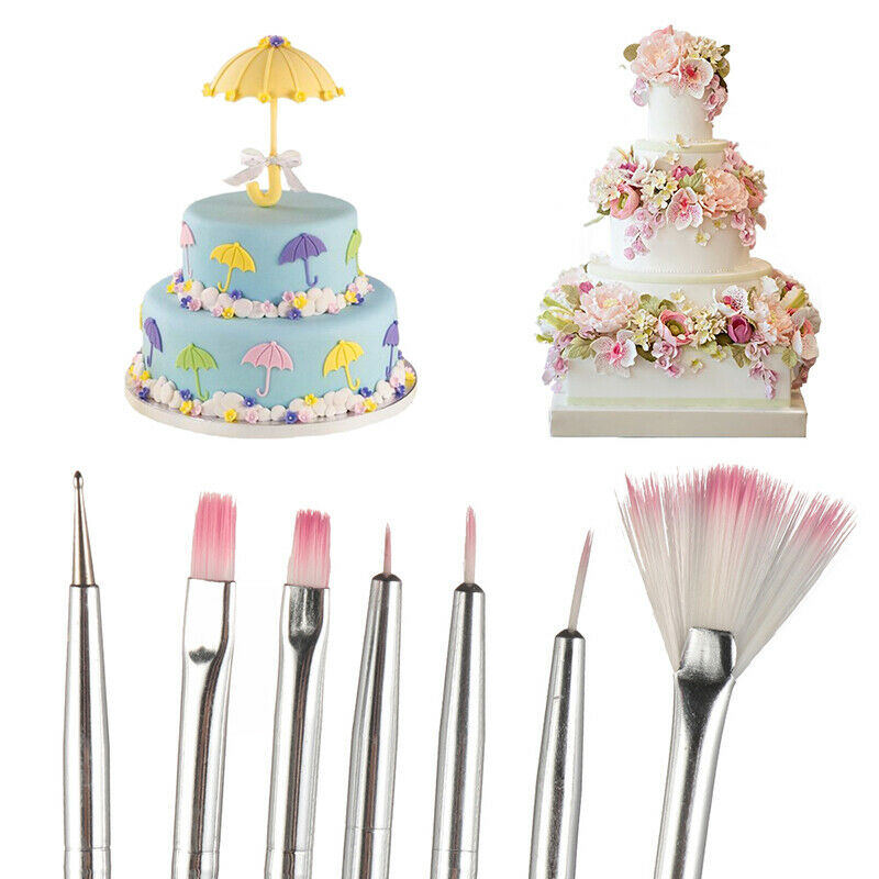7pcs Cake Icing Decorating Painting Brush Fondant Dusting Sugarcraft DIY .l8