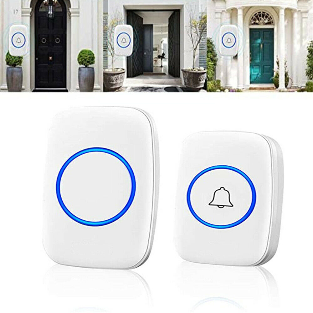 Wireless Doorbell Push Button Adjustable Volume 1000FT For Home/Office/Classroom