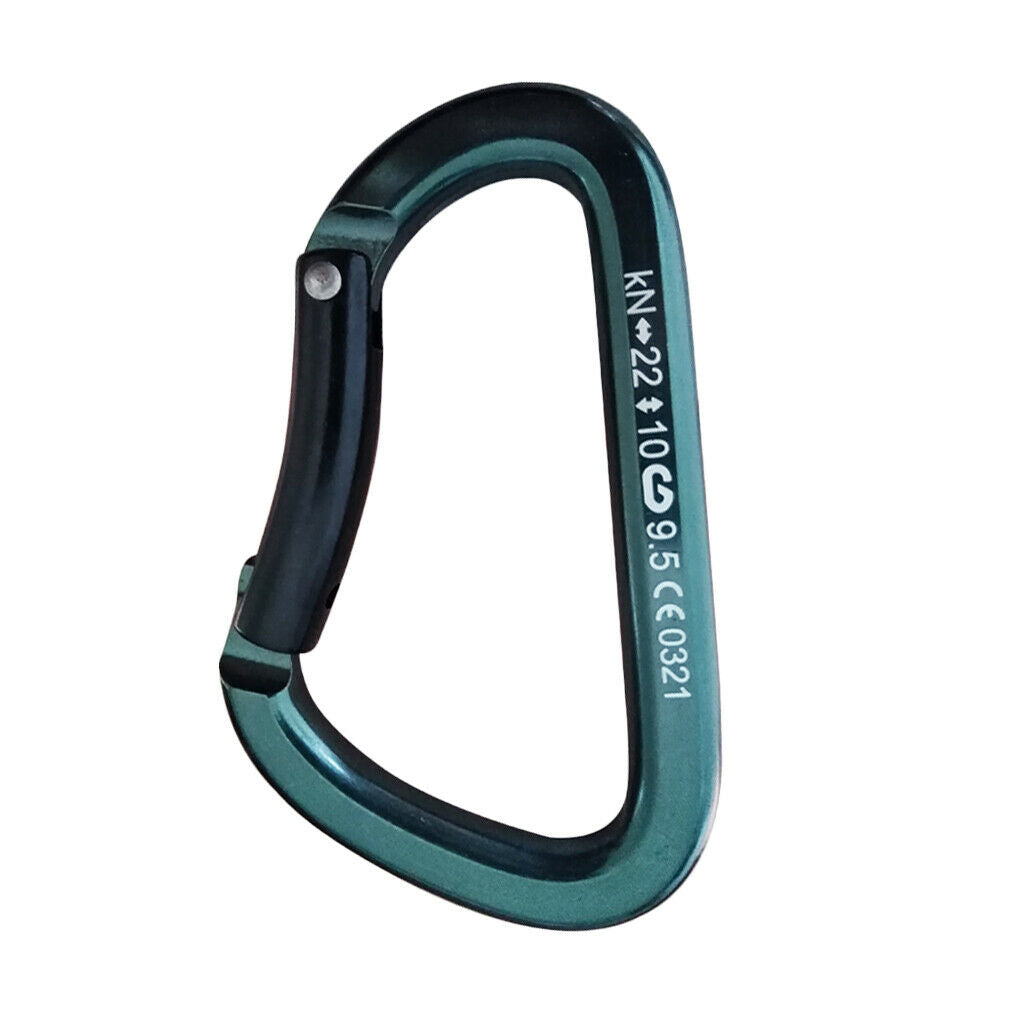 22KN Aluminum Rock Climbing Rappelling Bent Gate Carabiner Hook 90mm Black