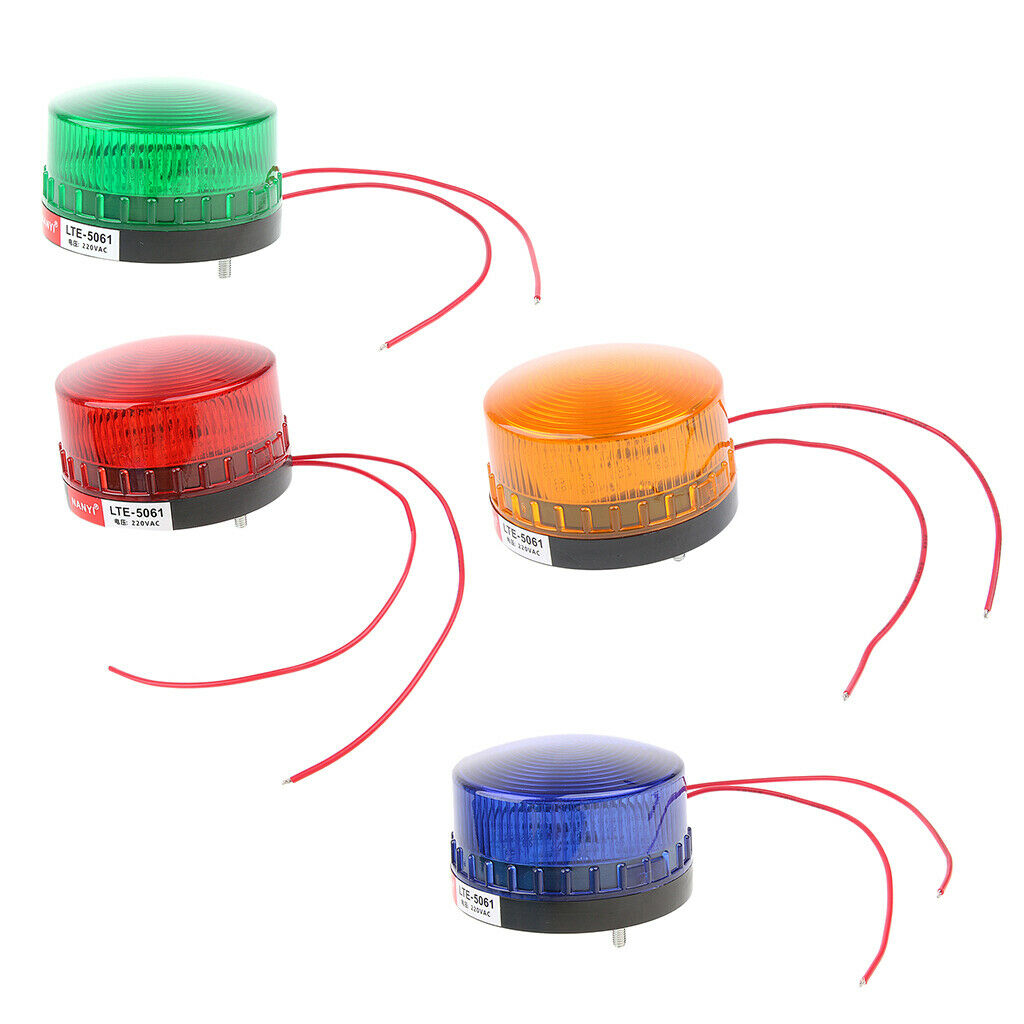 Red+Blue LED Light Warning Flash Emergency Signal Round Shaped Highlight 220V