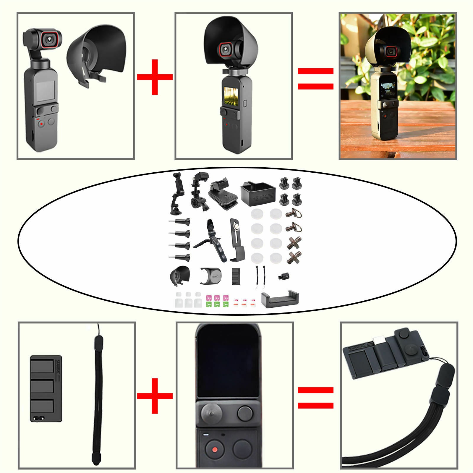 43Pcs Backpack Clip Suction Cup Tripod Accessories for DJI OSMO Pocket 2