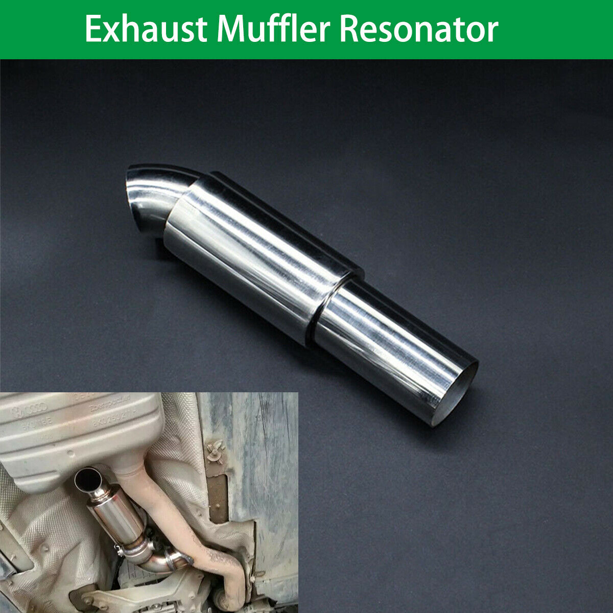 2''  Turbo Tube Muffler Resonator Stainless Steel Burnt Tip And Silencer For Car