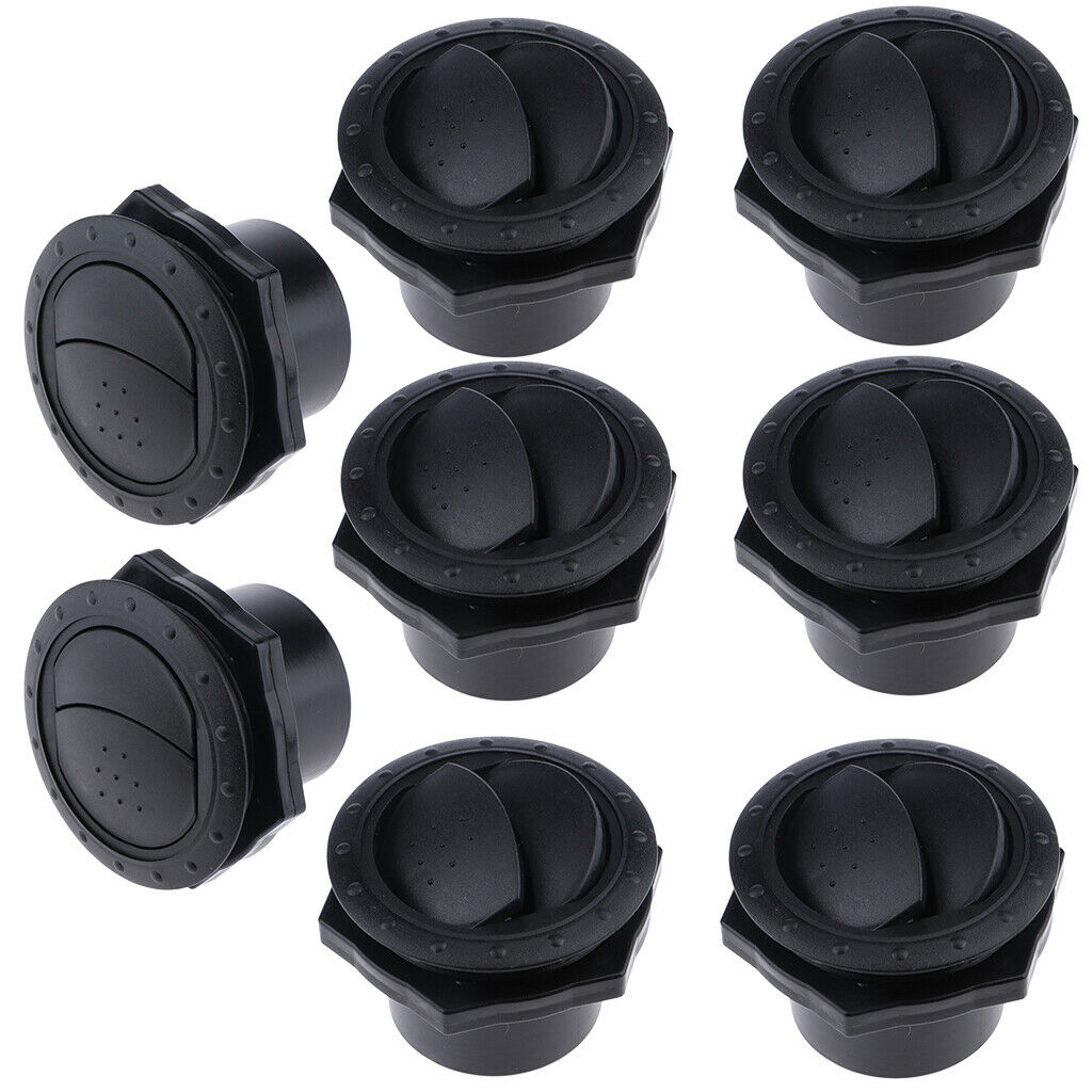 8x Universal 70mm A/C Air Outlet Vent Ventilation for Boats Yacht New Black