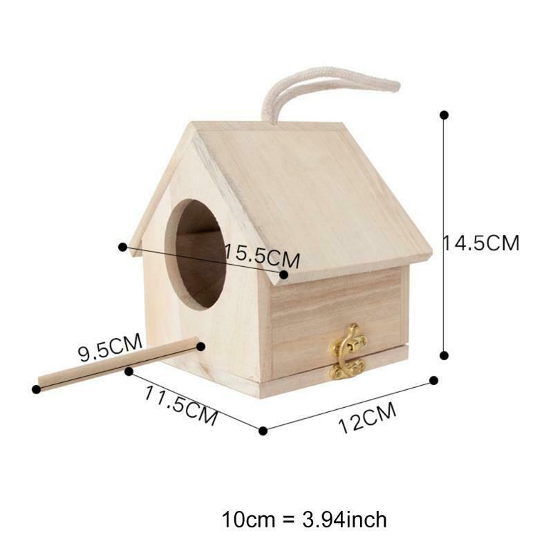 Wooden Bird House Hanging Nest Outside for Hummingbirds Finch Garden Patio Decor