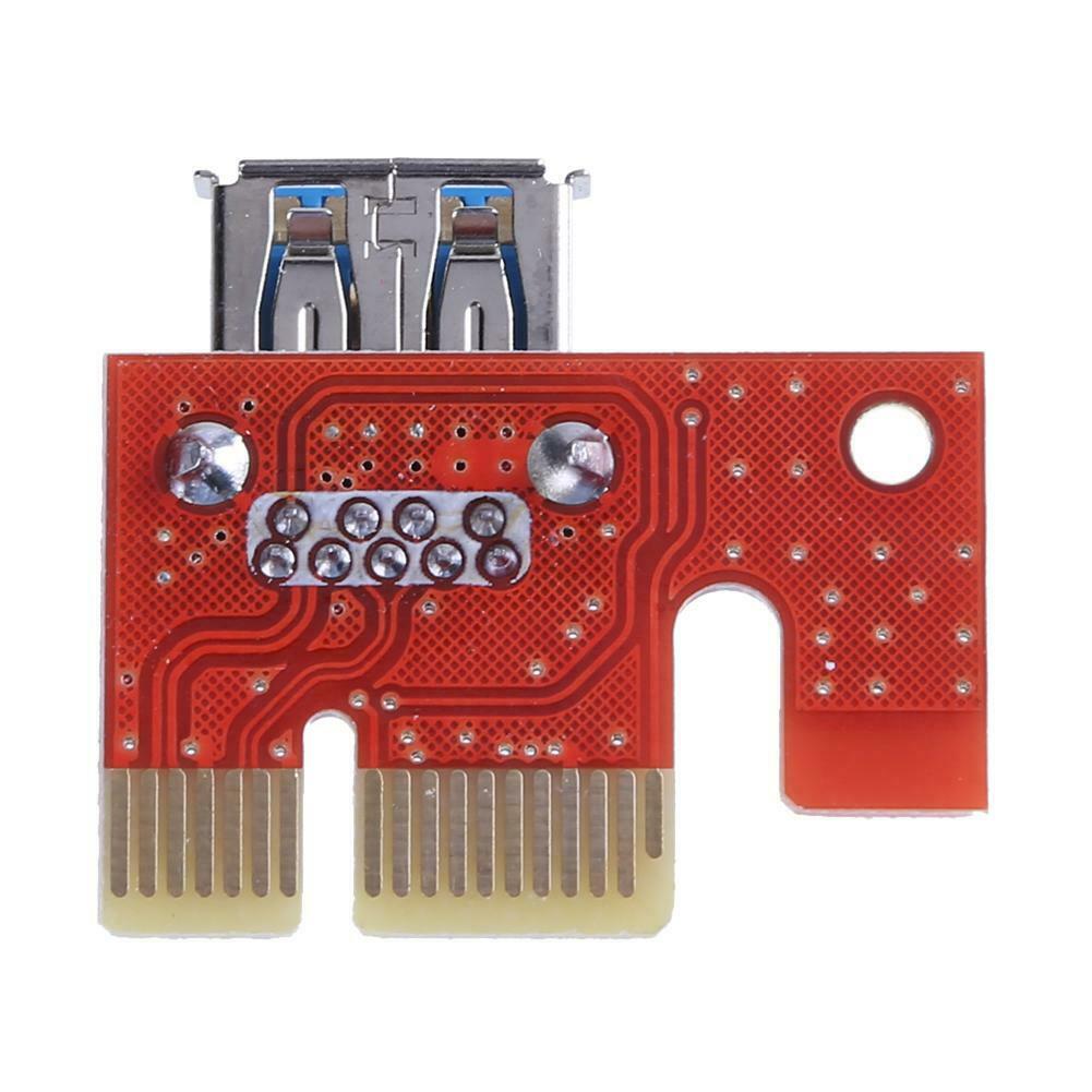 PCI Express Riser Card 1x to 16x USB3.0 Cable Power Wire for Bitcoin Mining @