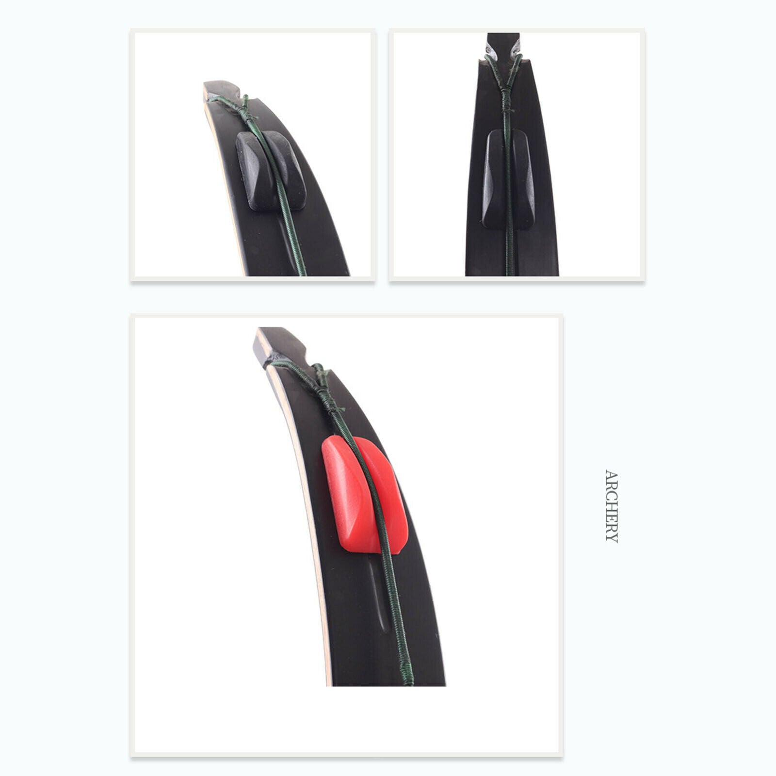 2X Pcs Rubber Archery String Silencer Silencer Bowstring For Compound bow Black