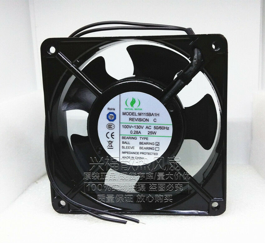For MUTUALMOTOR M115BA1H 100-130V 0.28A 25W 12CM metal industrial cooling fan