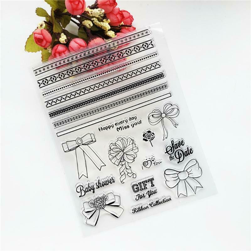 ribbon collection Clear Stamps Silicone Embossing Stencil DIY Album Paper Card