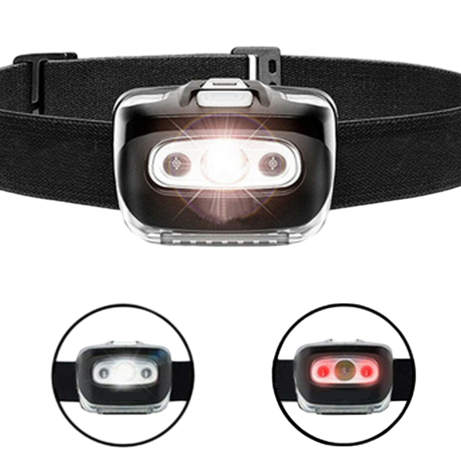 Led 7 Modes Head Light Headlamp Replaceable Battery Headlight Flashlight