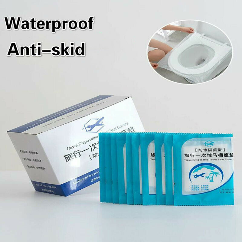 50pcs Disposable Toilet Seat Cover Protective Film Travel Bathroom Supplies New