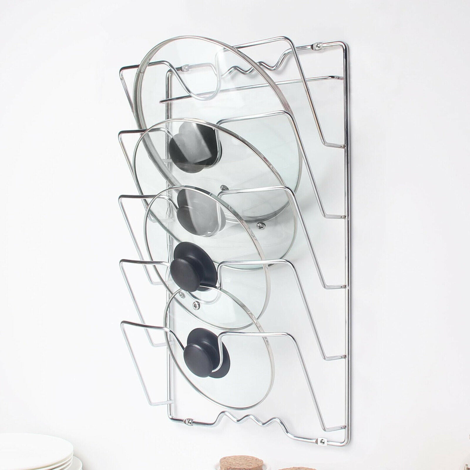 5 Layer Pan Lid Holder Rack Pot Cover Organizer Kitchen Bakeware Accessories