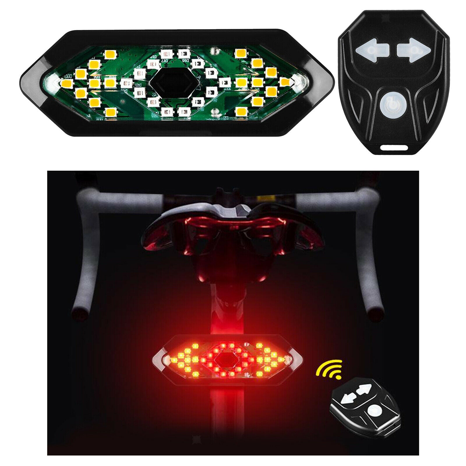 Bike Tail Light with Turn Signals-Wireless Remote Control Waterproof Bicycle