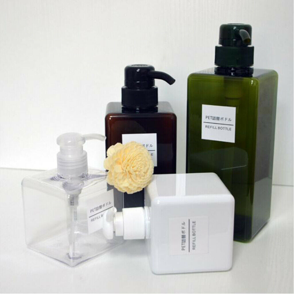 3pcs 450ml Foaming Soap Dispenser Cosmetic Containers Pump Bottles Brown