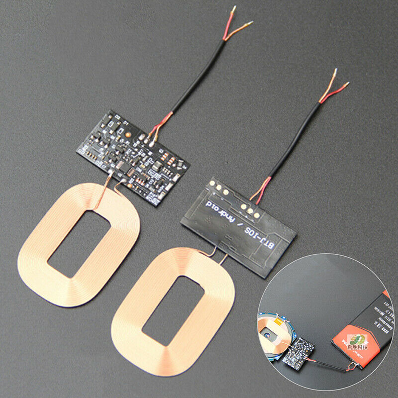 Qi Wireless Charger PCBA Circuit Board Receiver Module + Coil DIY Charging 5 Lt